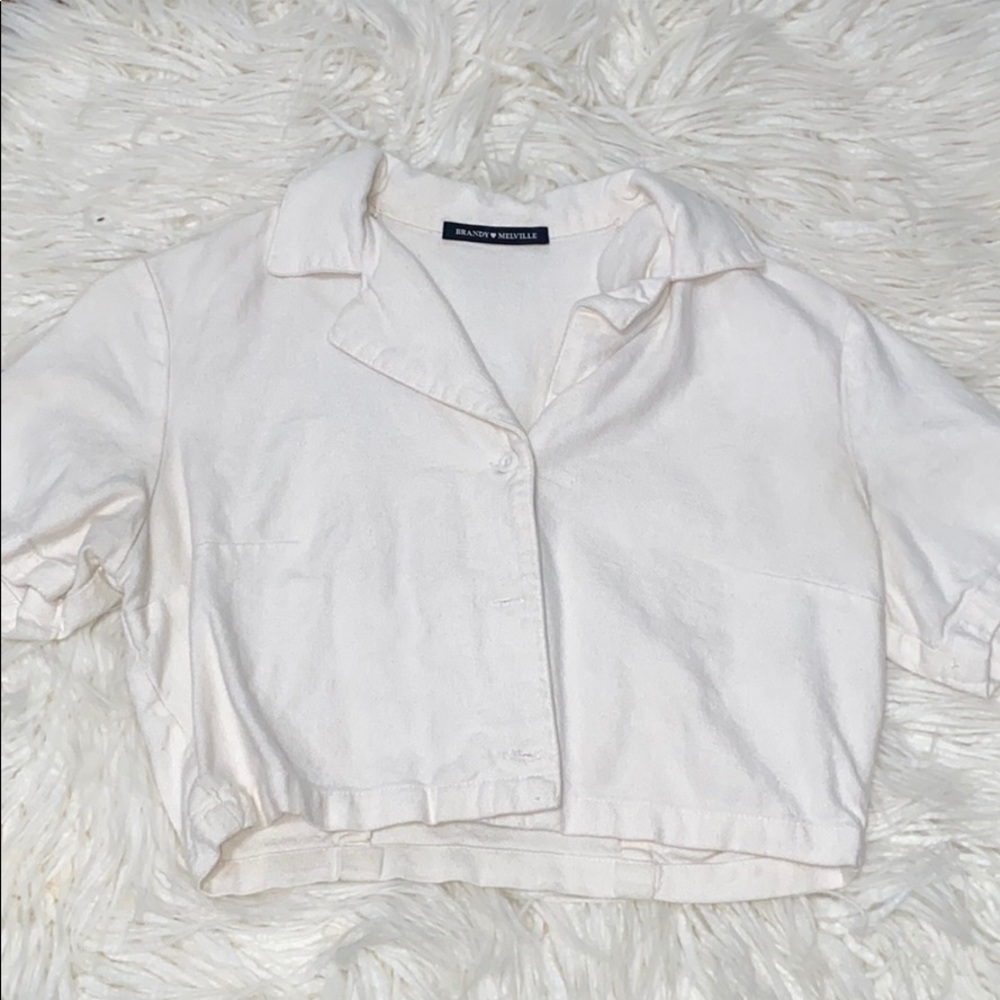white brandy melville collared shirt